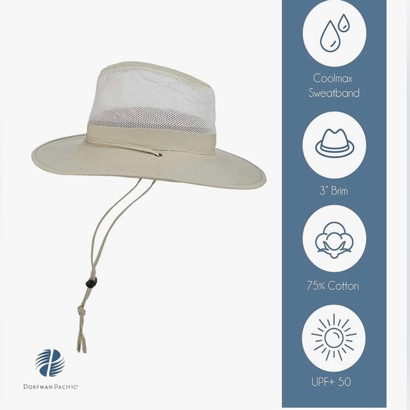 NWT - DPC Mens Hat Outdoors Solarweave Treated Cotton XL UV Protection Camel/Tan - Picture 2 of 6